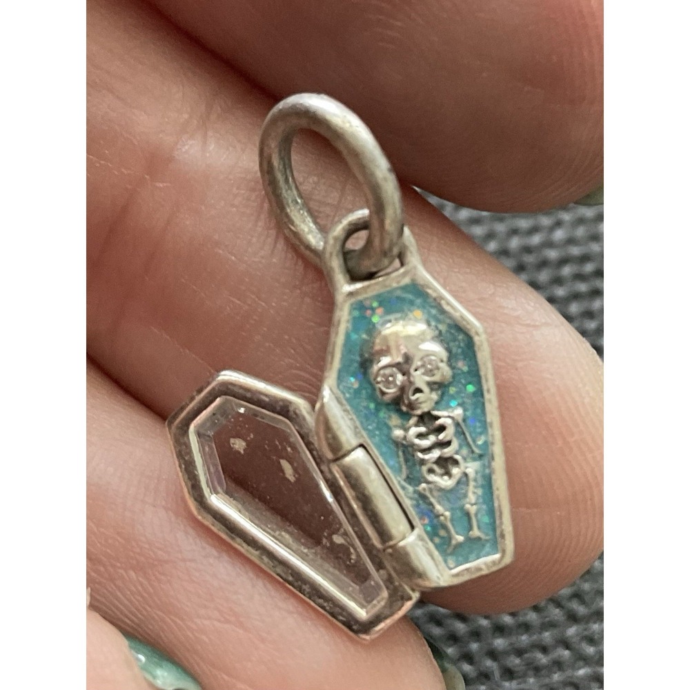 sterling silver Pandora Hinged coffin charm ALE 925 Yours Forever Skeleton - Picture 5 of 6